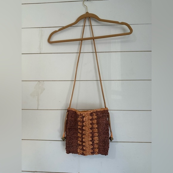 NWOT FREE PEOPLE Heatwave Mini Crossbody Woven Raffia Straw Drawstring Bohemian - Picture 10 of 16
